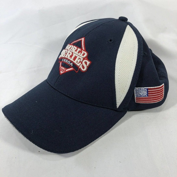 World Series Hat USSSA 2009 Red White and Blue American Flag Adjustable Seba OSF - Picture 2 of 11